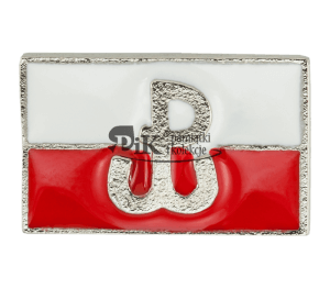 Przypinka Polska flaga ze znakiem Polski Walczącej